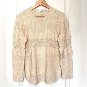 Eight Eight Eight Beige Textured Knit Sweater Tunic Crew Neck Boho Festival Sz L